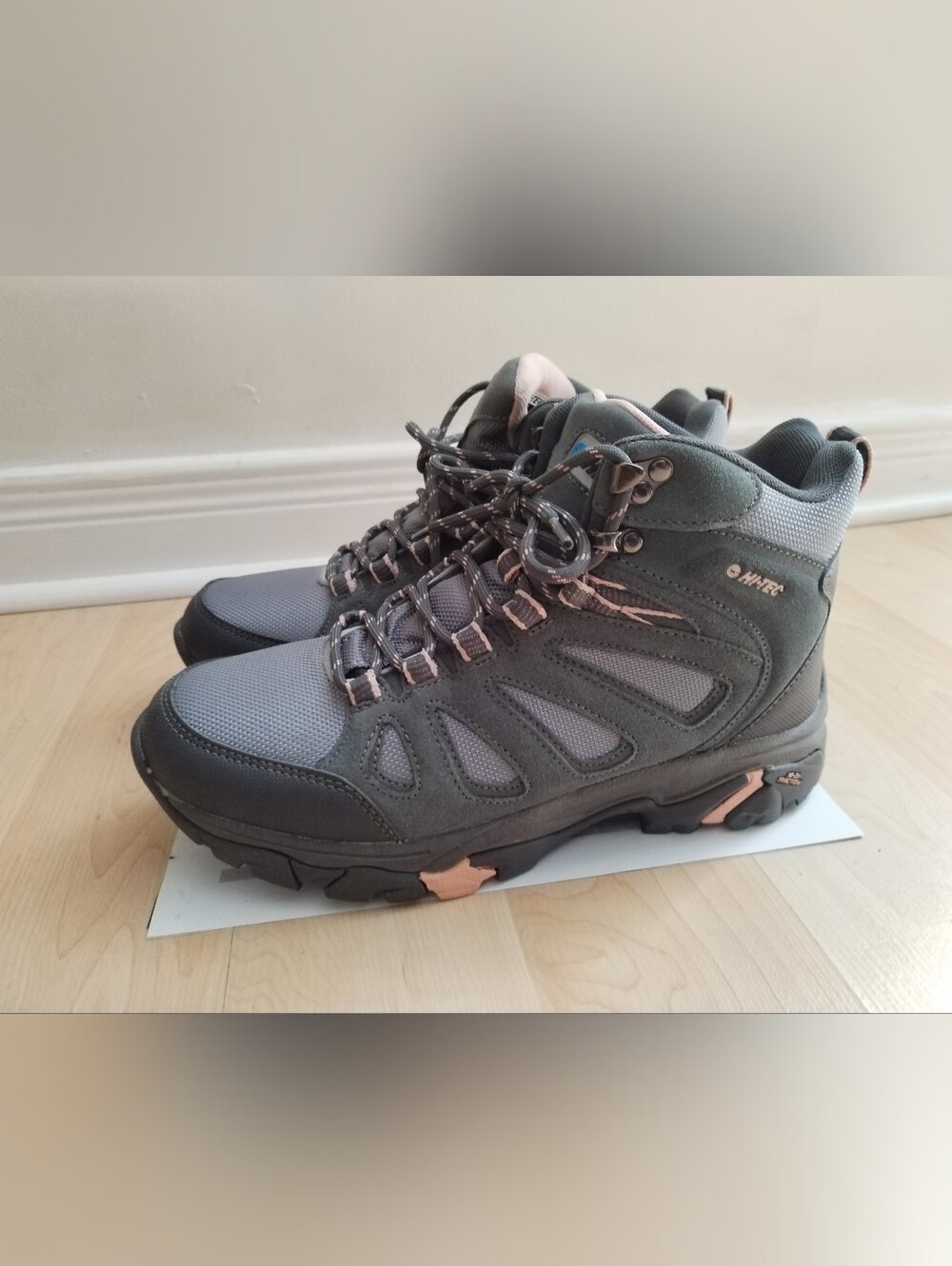 Hi-Tec Grey and Pink Men's Hiking Boots